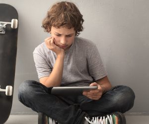 Cleaning school devices.