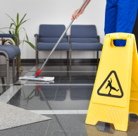 Office Cleaning Chester, North Wales & Surrounding Areas | SMClean NW | Non-slip sign