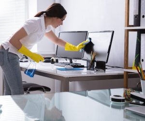 Cleaning a medical workplace
