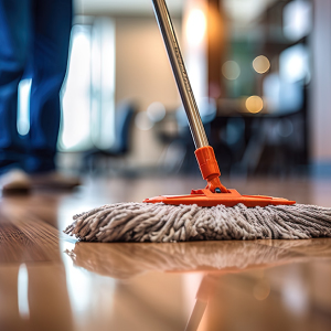 SMClean NW | Office Cleaning Chester, North Wales & Surrounding Areas | Mopping a wooden floor